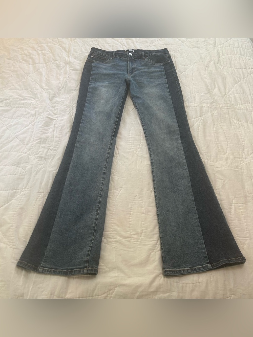 Dear John patchwork flare jeans size 30 boho hippie mid rise